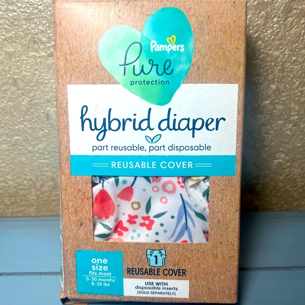 Pampers Pure Protect hybrid reusable diaper cover 0-30 month 8-35lbs
